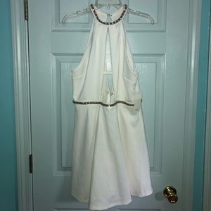 NWOT white A-line dress with embellishment